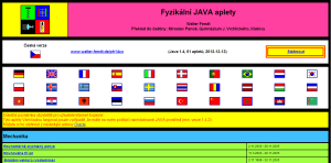 Fyzikální JAVA aplety – Walter Fendt